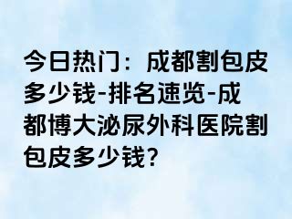 今日热门：成都割包皮多少钱-排名速览-成都博大泌尿外科医院割包皮多少钱？