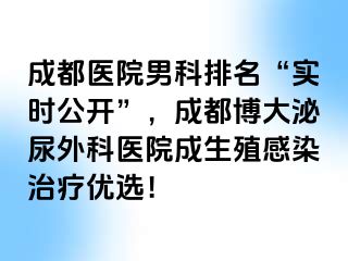 成都医院男科排名“实时公开”，成都博大泌尿外科医院成生殖感染治疗优选！