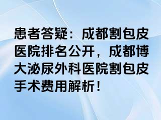 患者答疑：成都割包皮医院排名公开，成都博大泌尿外科医院割包皮手术费用解析！